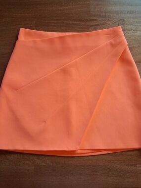 Alice + Olivia Shaylee Assymetrical Wrap Neon Mini Skirt